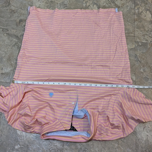Brooks Brothers Men's Large Pink & Orange Striped Original Fit Short Sleeve Polo - Picture 5 of 7